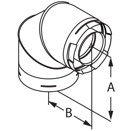 DuraVent DirectVent Pro Galvanized 90° Stovepipe Elbow, 4-In x 6 5/8-In