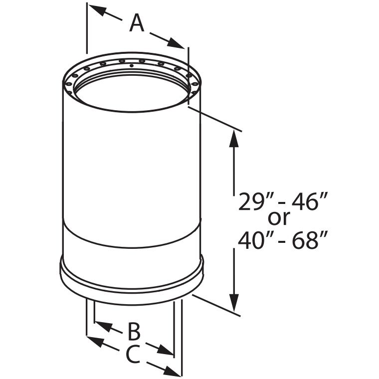 DuraVent DVL Telescoping Stovepipe Length, 6-In x 29-In To 46-In