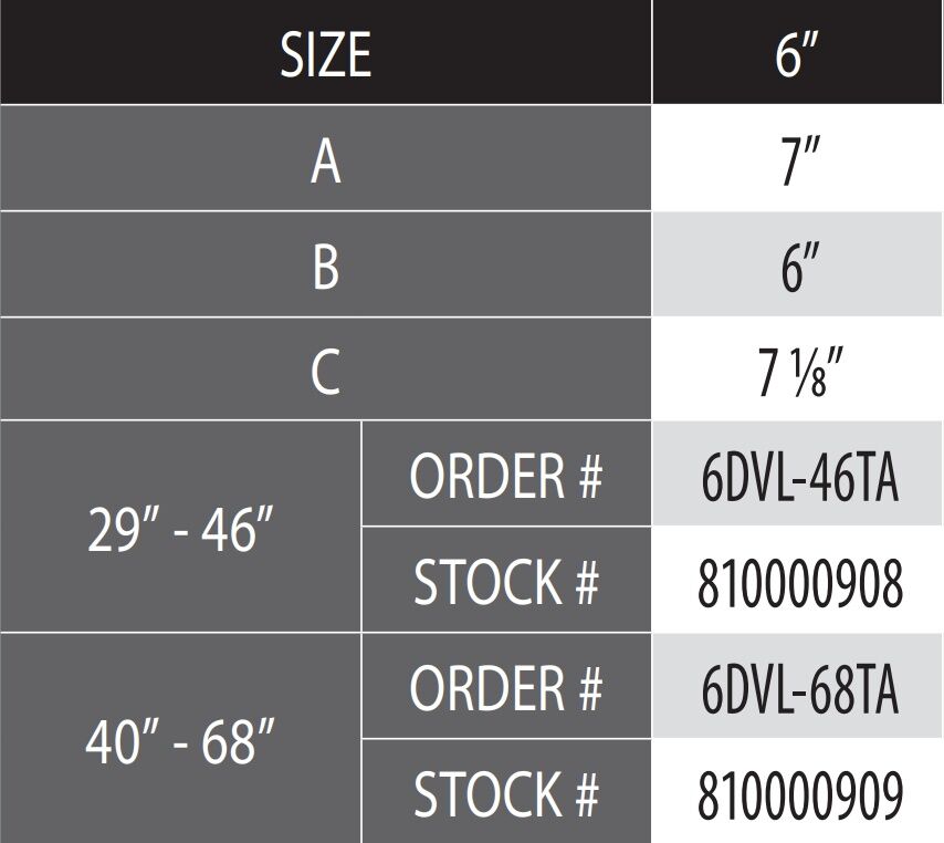 DuraVent DVL Telescoping Stovepipe Length, 6-In x 40-In To 68-In