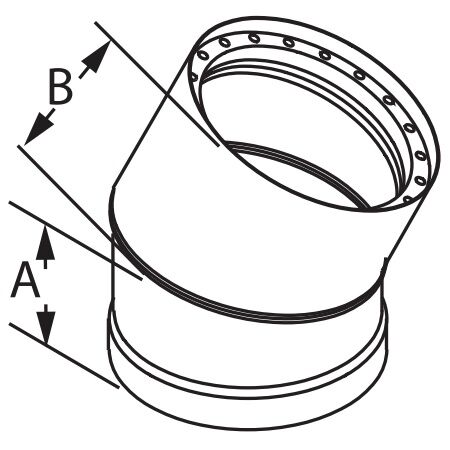 DuraVent DVL Double-Wall Black 45° Elbow, 6-In