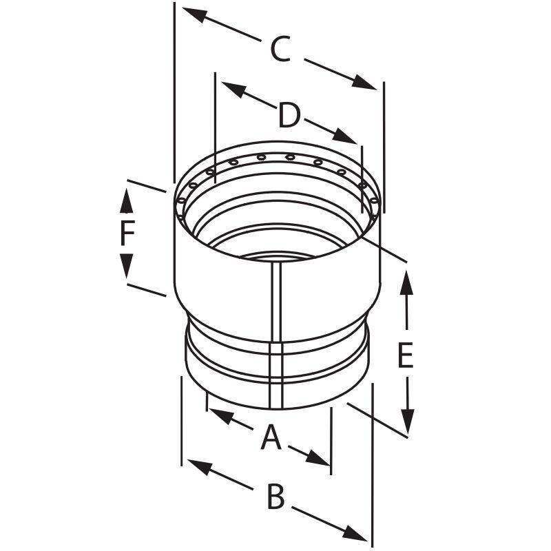 DuraVent DVL Increaser, 6-In x 8-In