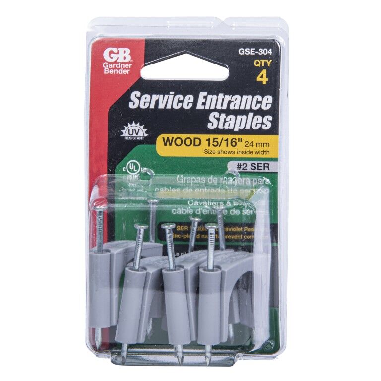 Gardner Bender Grey Plastic Service Entrance Cable Straps For #2 SER Cable, 4-Pk