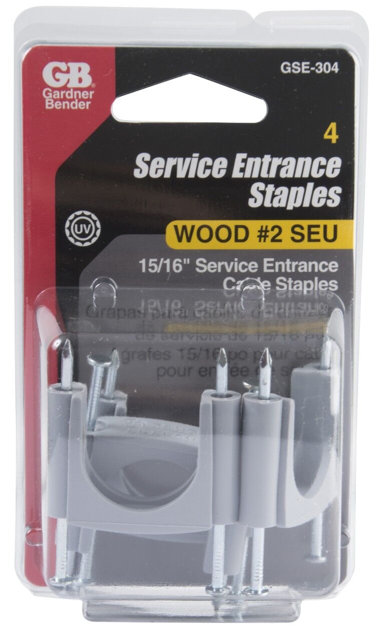 Gardner Bender Grey Plastic Service Entrance Cable Straps For #2 SER Cable, 4-Pk