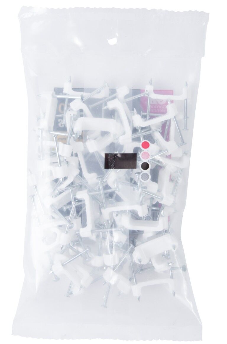 Gardner Bender White Plastic Polyethylene NM Cable Staple With Zinc Plated Nails, 3/4-In, 50-Pk