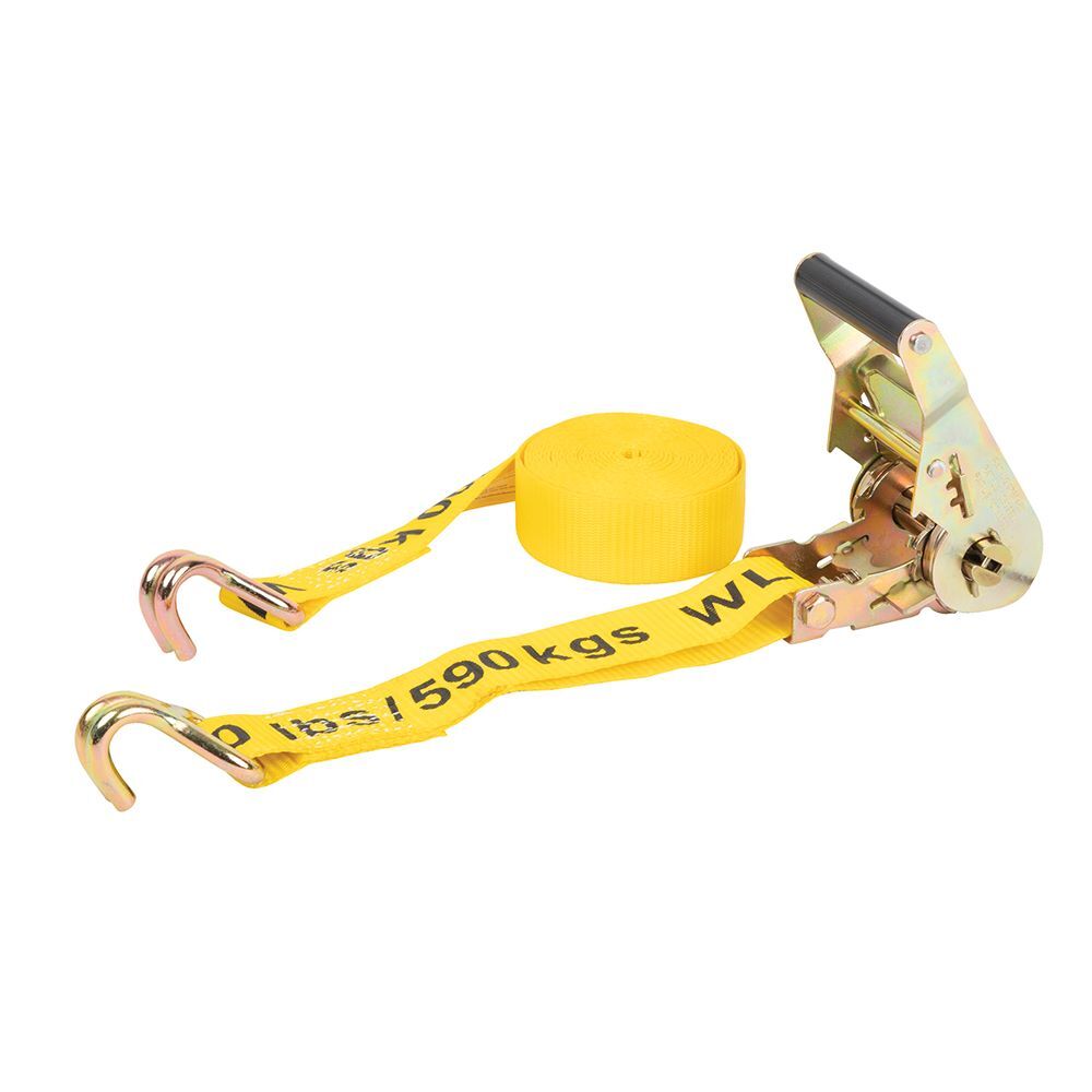 Erickson Self Tensioning Ratcheting Tie-Down with J-Hooks, 1-1/2-In x 15-Ft, 4000-Lb