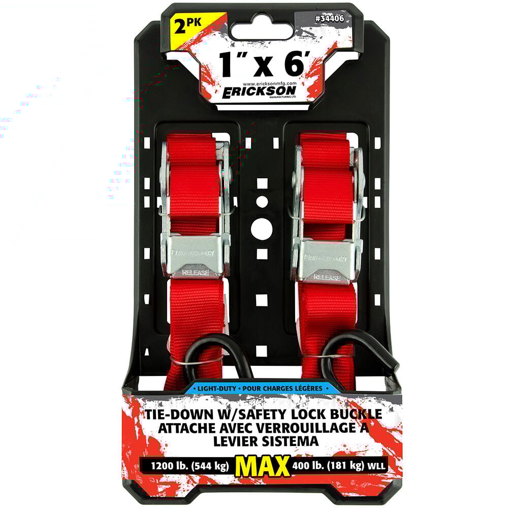 1″ X 6′ - 1200 Lb. Over-Centre Buckle Tie-Downs