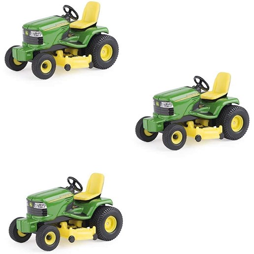 John Deere Lawn Tractor 1/32 Scale, Green, Yellow, 3 Pack
