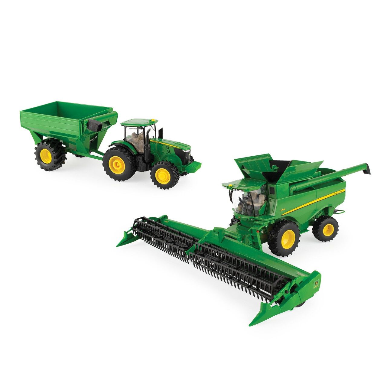 Tomy ERTL John Deere Farm Harvesting Set with Tractor, Grain Cart and Combine Toy Set