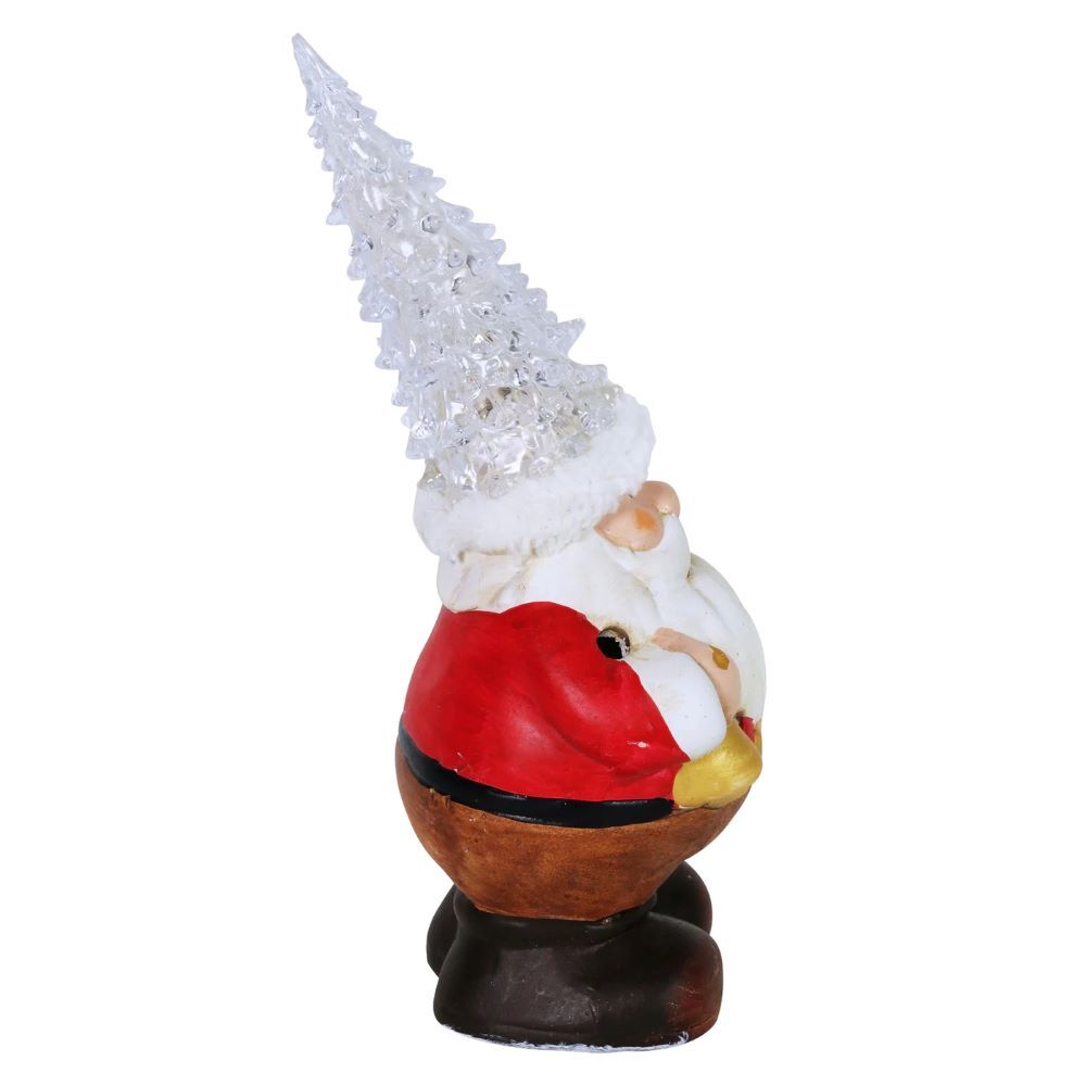 Exhart Santa with Color Changing LED Christmas Tree Hat
