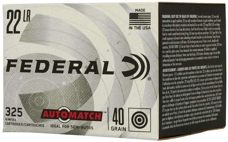 Federal Champion Training .22 LR, 40 Grain Lead Round Nose Rifle Ammo, 325-Rd