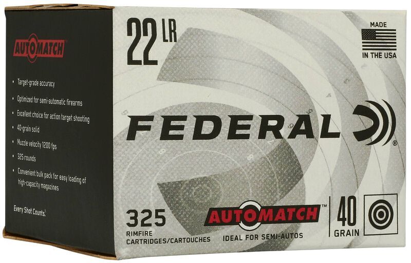 Federal Champion Training .22 LR, 40 Grain Lead Round Nose Rifle Ammo, 325-Rd