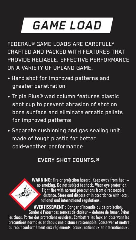 Federal Game Load Upland 12 Gauge 2 3/4" #6 Shot, 1-Oz, 25-Rd