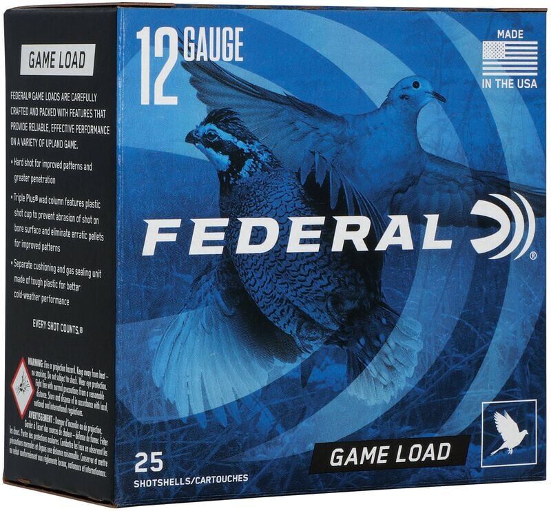 Federal Game Load Upland 12 Gauge 2 3/4" #6 Shot, 1-Oz, 25-Rd