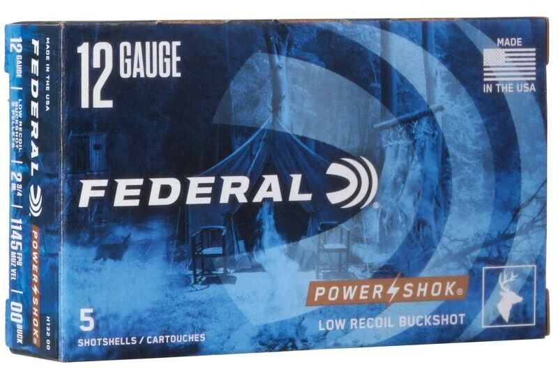 Federal Power-Shok Buckshot 12 Gauge 2 3/4" #00 Buckshot, 5-Rd