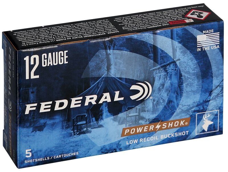 Federal Power-Shok Buckshot 12 Gauge 2 3/4" #00 Buckshot, 5-Rd