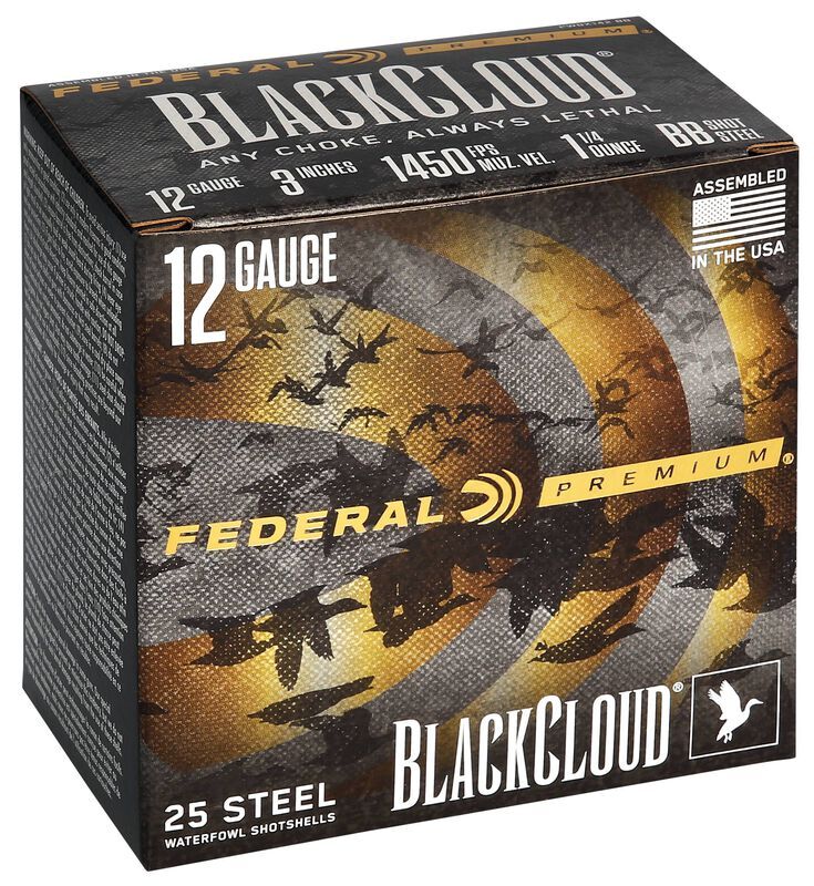 Federal Black Cloud FS Steel 12 Gauge 3" BB Shot, 1 1/4-Oz, 25-Rd