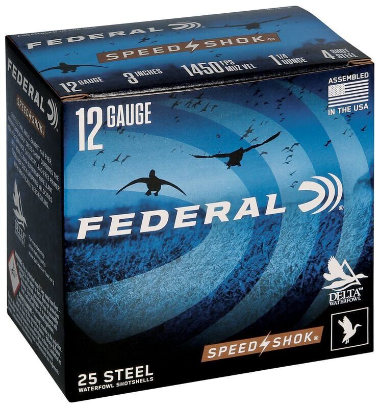 Federal Speed-Shok 12 Gauge 3" #4 Shot, 1 1/4-Oz, 25-Rd