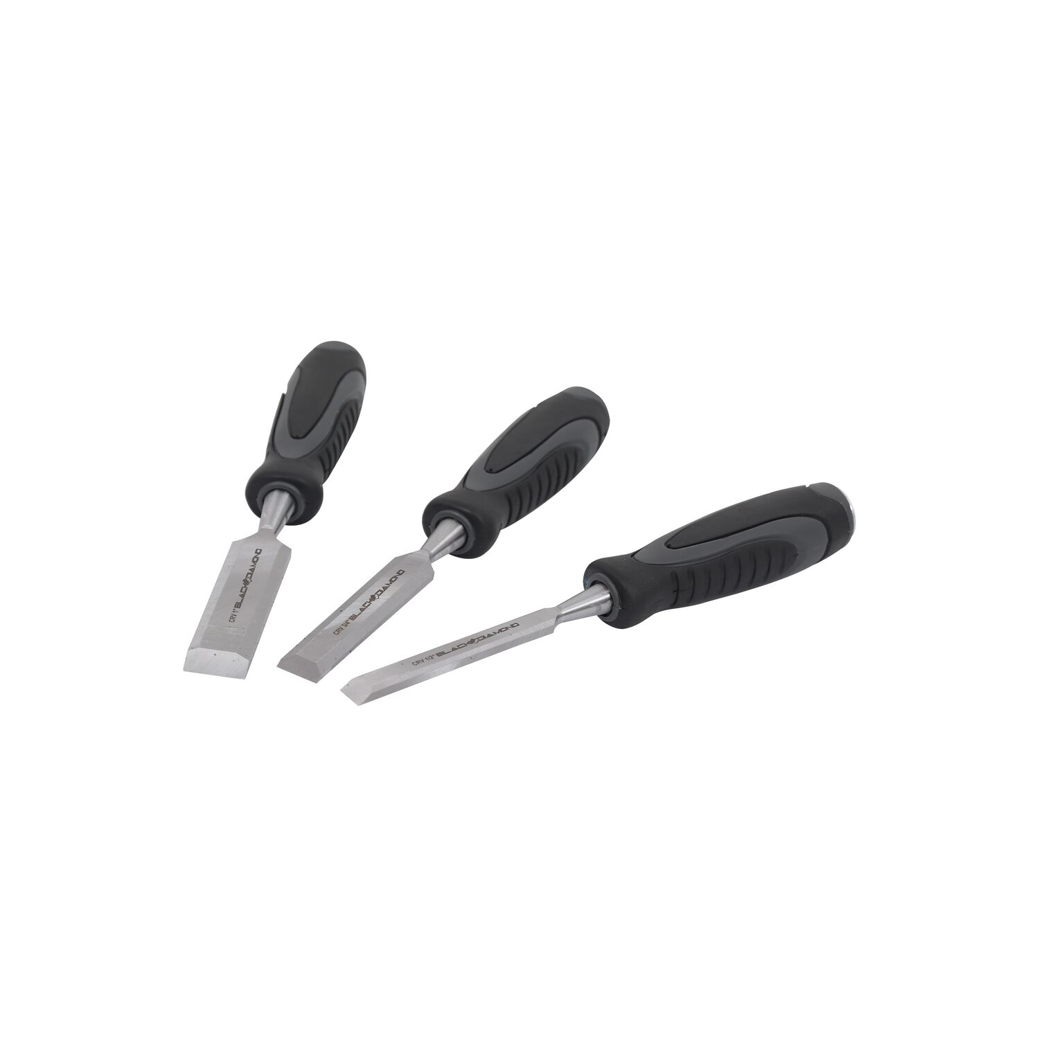 Black Diamond 3-Pc Wood Chisel Set, 1/2-In, 3/4-In, 1-In