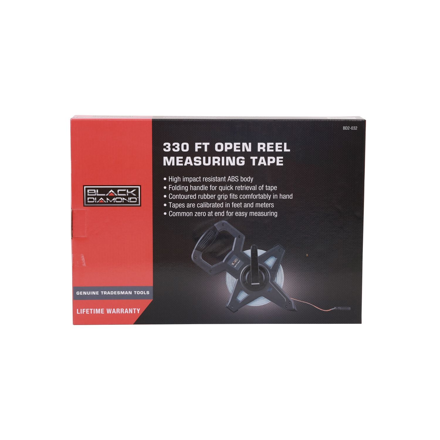 Black Diamond Open Reel Measuring Tape, 330-Ft