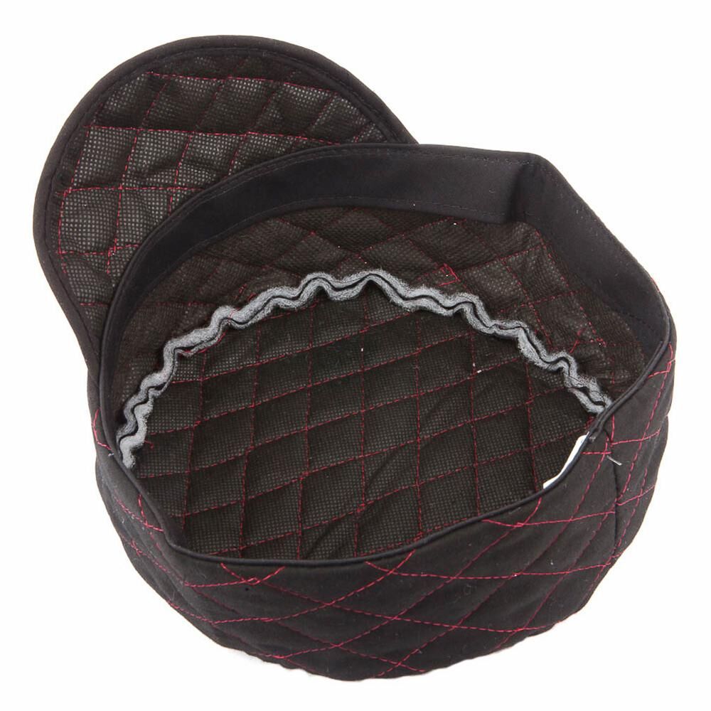 Quilted Black Skull Cap, Size 7-3/8