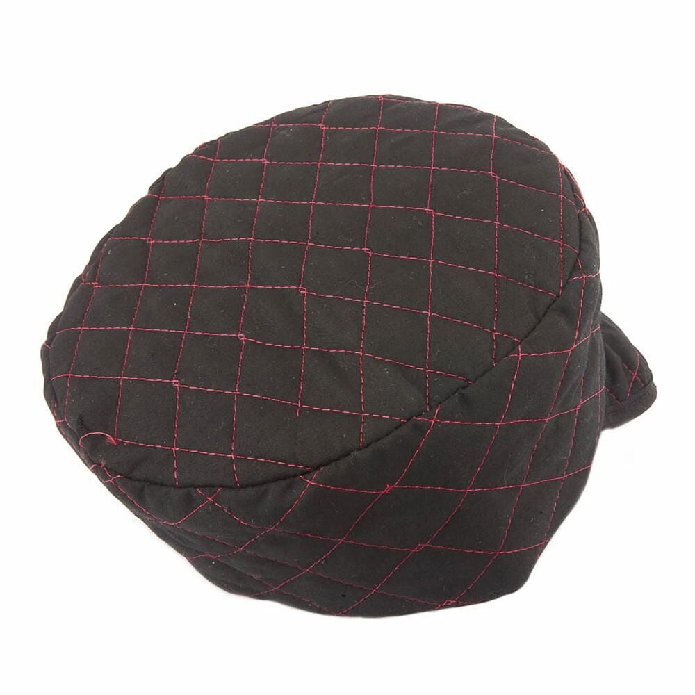 Quilted Black Skull Cap, Size 7-3/8