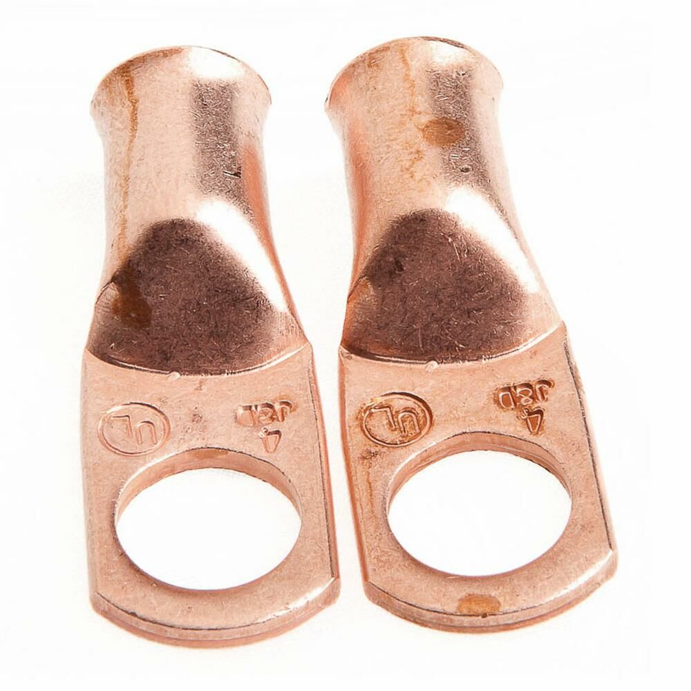 Lug For #4 Cable, 3/8" Stud, Premium Copper