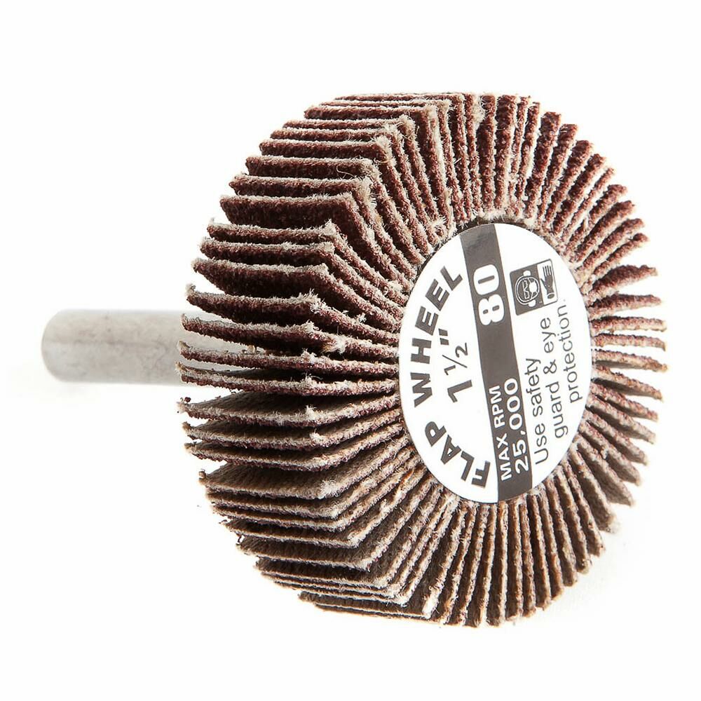 Flap Wheel, Shank Mounted, 1-1/2" X 1/2"