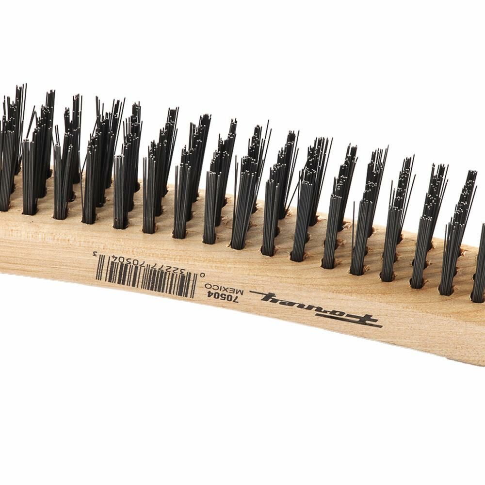 Scratch Brush With Long Handle, Carbon, 3 X 19 Rows