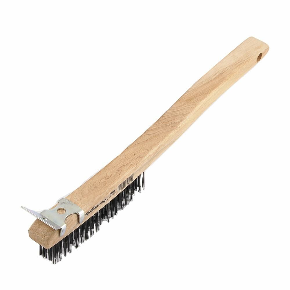 Scratch Brush With Scraper, Carbon, 3 X 19 Rows