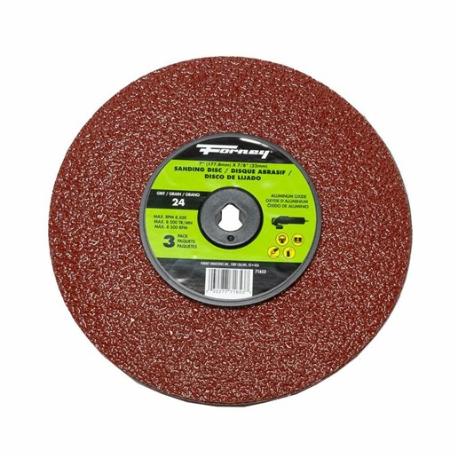 Resin Fibre Sanding Disc, 7", Aluminum Oxide