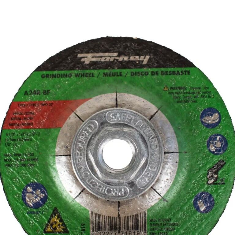 Forney Industries Metal Grinding Wheel Type 27, 4 1/2-In x 1/4-In x 5/8-In - 11
