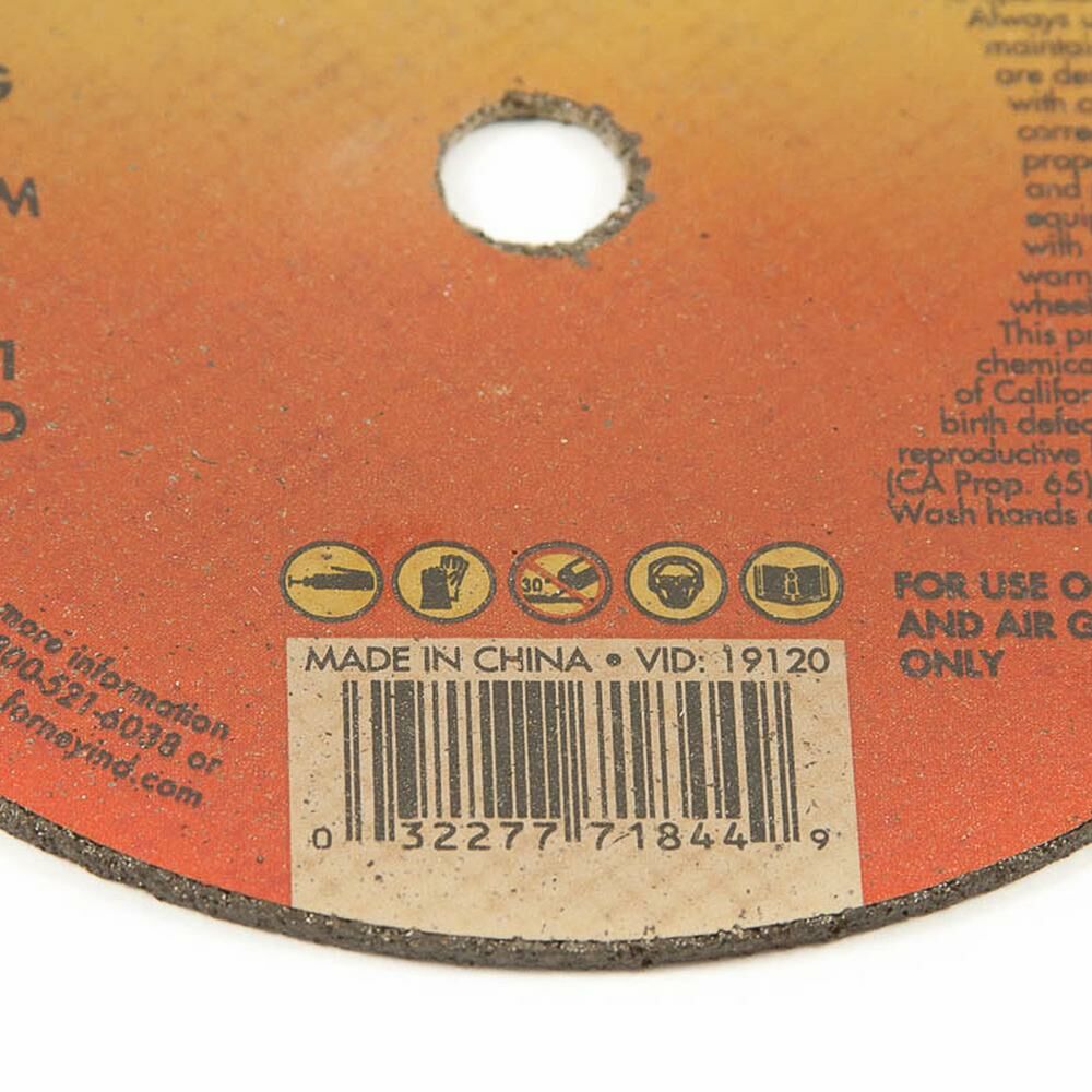 Cut-Off Wheel, Metal, Type 1, 4" X 1/16" X 3/8"