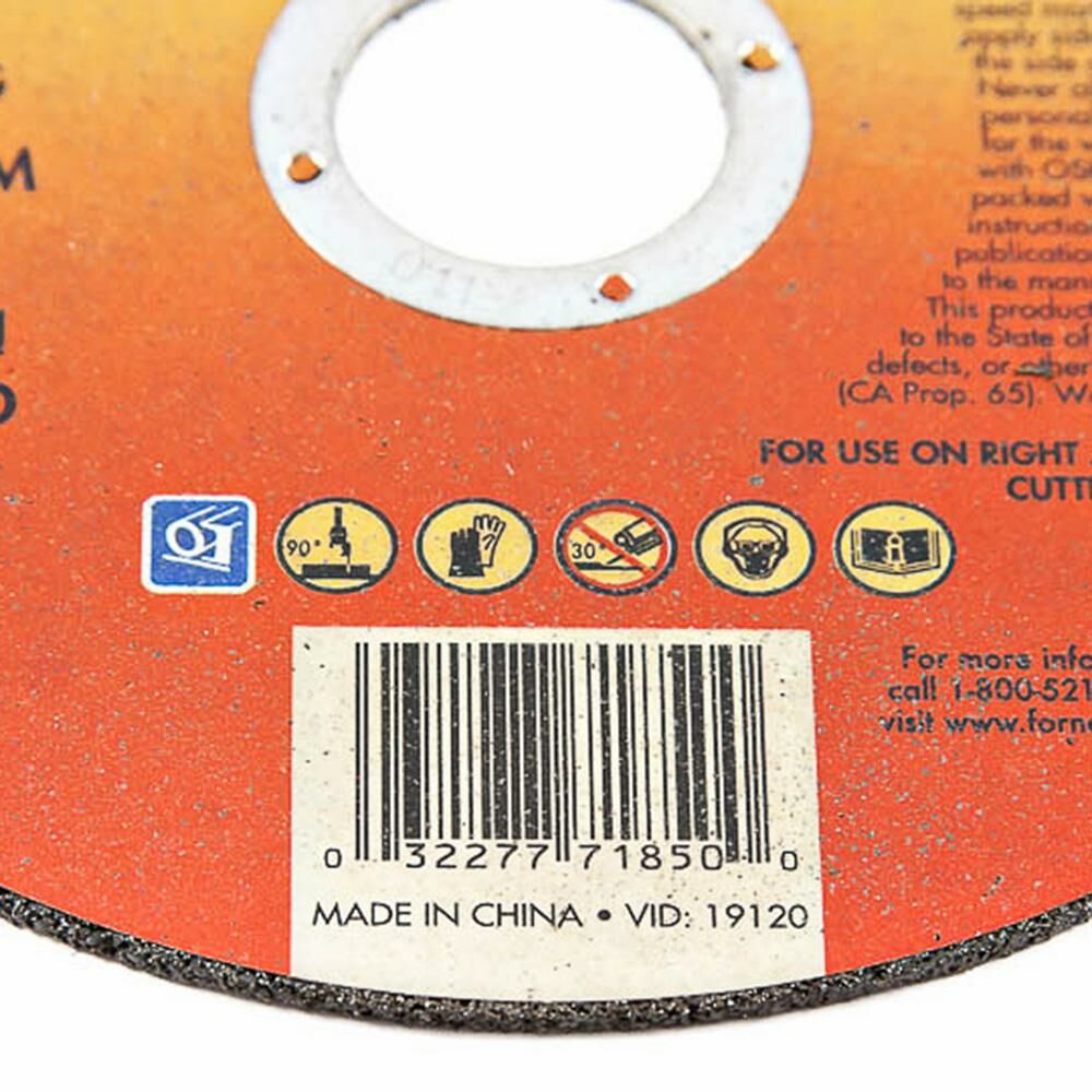 Cut-Off Wheel, Metal, Type 1, 5" X 1/16" X 7/8"