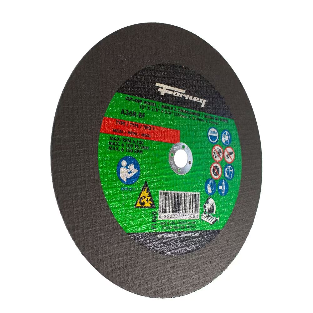 Forney Industries Metal Cutting Wheel Type 1, 10-In x 1/8-In x 5/8-In