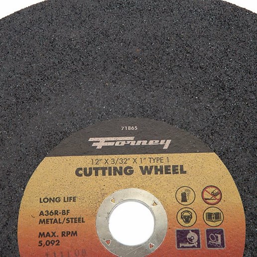 Cutting Wheel, Metal, Type 1, 12" X 3/32" X 1"