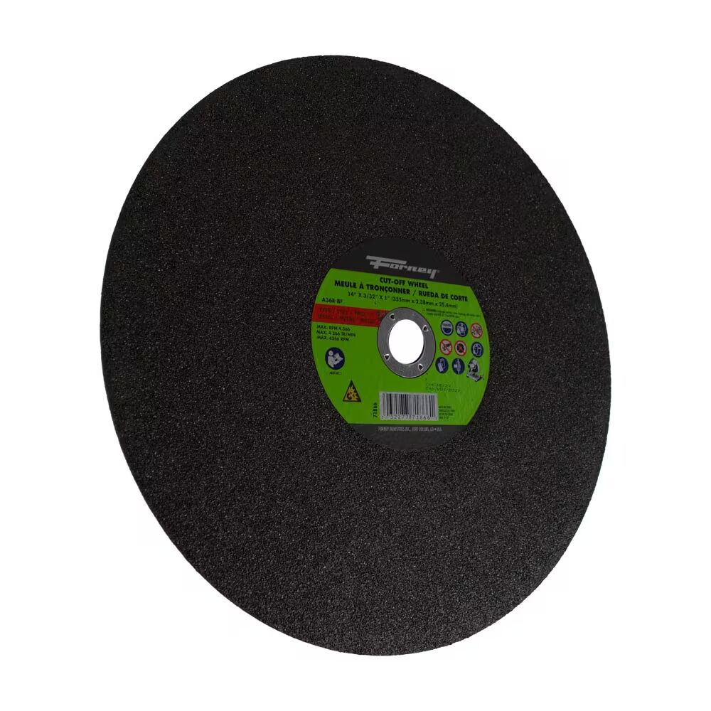 Forney Industries Metal Cutting Wheel Type 1, 14-In x 3/32-In x 1-In