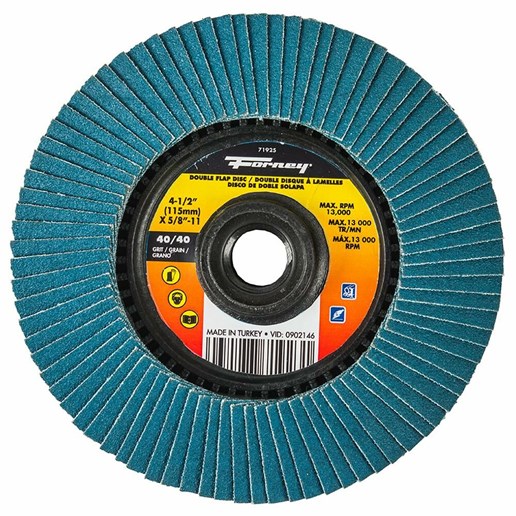 4-1/2" Double-Sided Flap Disc, 40/40 Grits