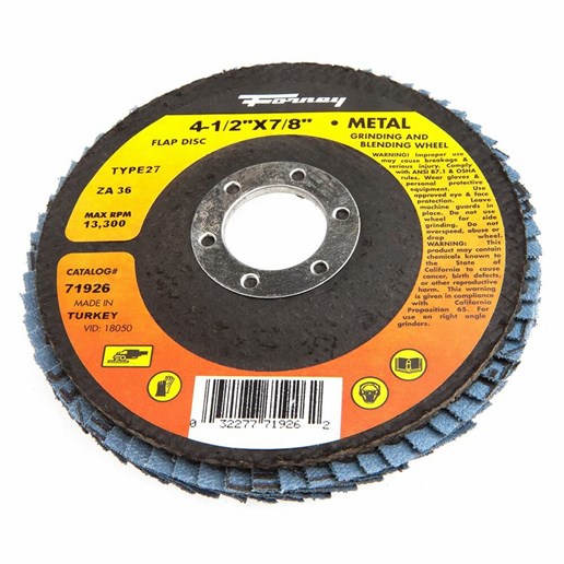 Flap Disc, Type 27, 4-1/2" X 7/8", Za36