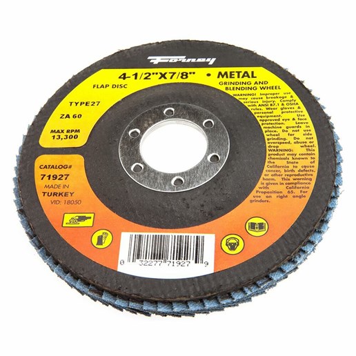Flap Disc, Type 27, 4-1/2" X 7/8", Za60