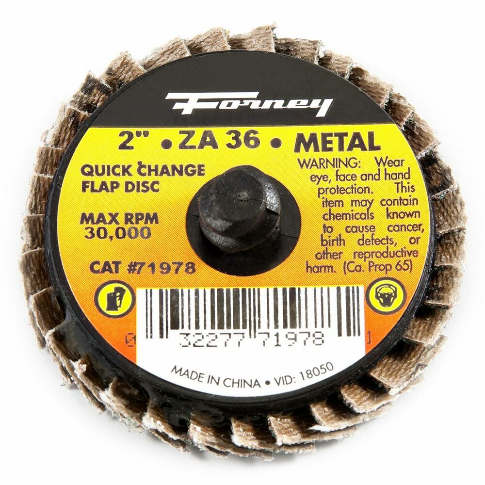 Quick Change Flap Disc, 2" X 36 Grit
