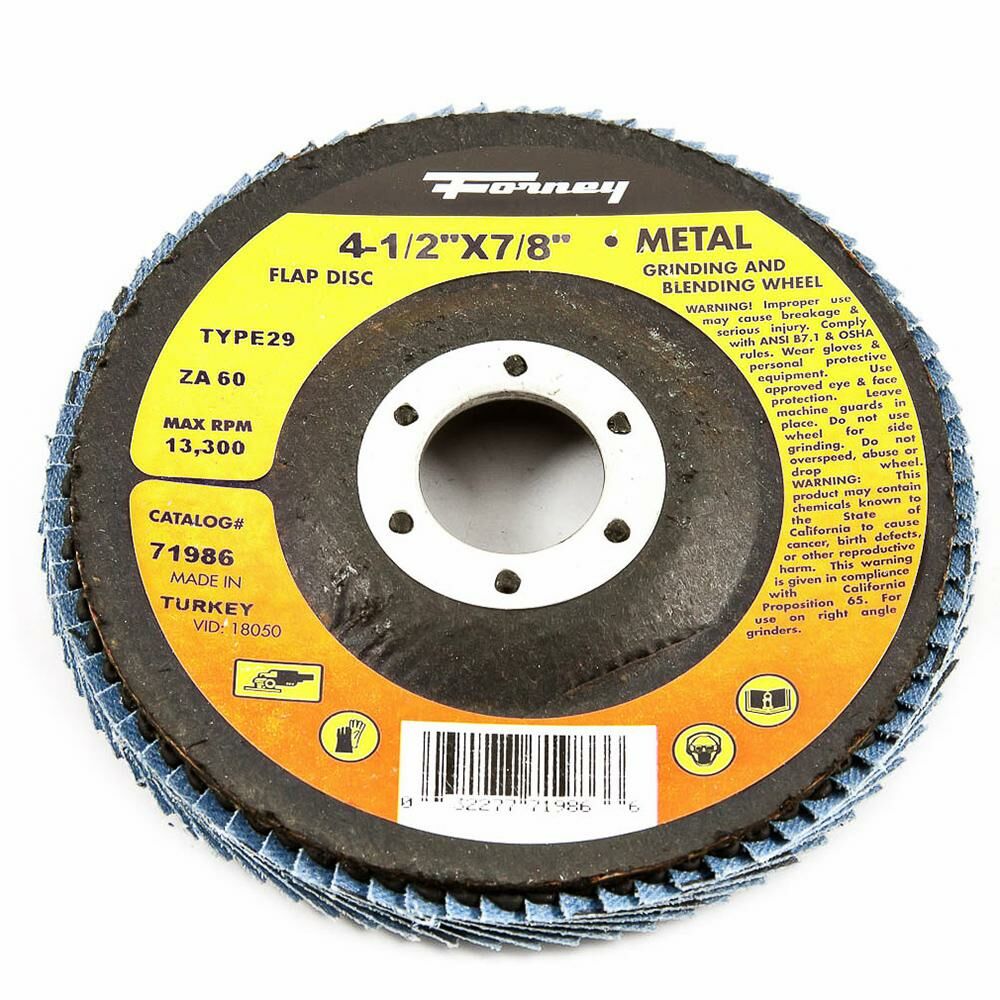 Flap Disc, Type 29, 4-1/2" X 7/8", Za60