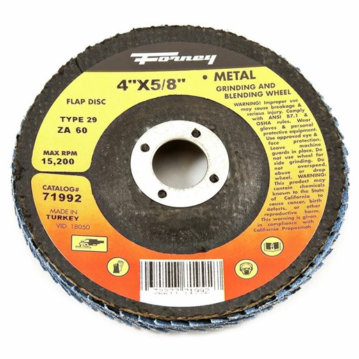 Flap Disc, Type 29, 4" X 5/8", Za60