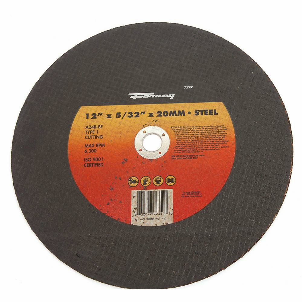 Cutting Wheel, Metal Type 1, 12" X 5/32" X 20 Mm