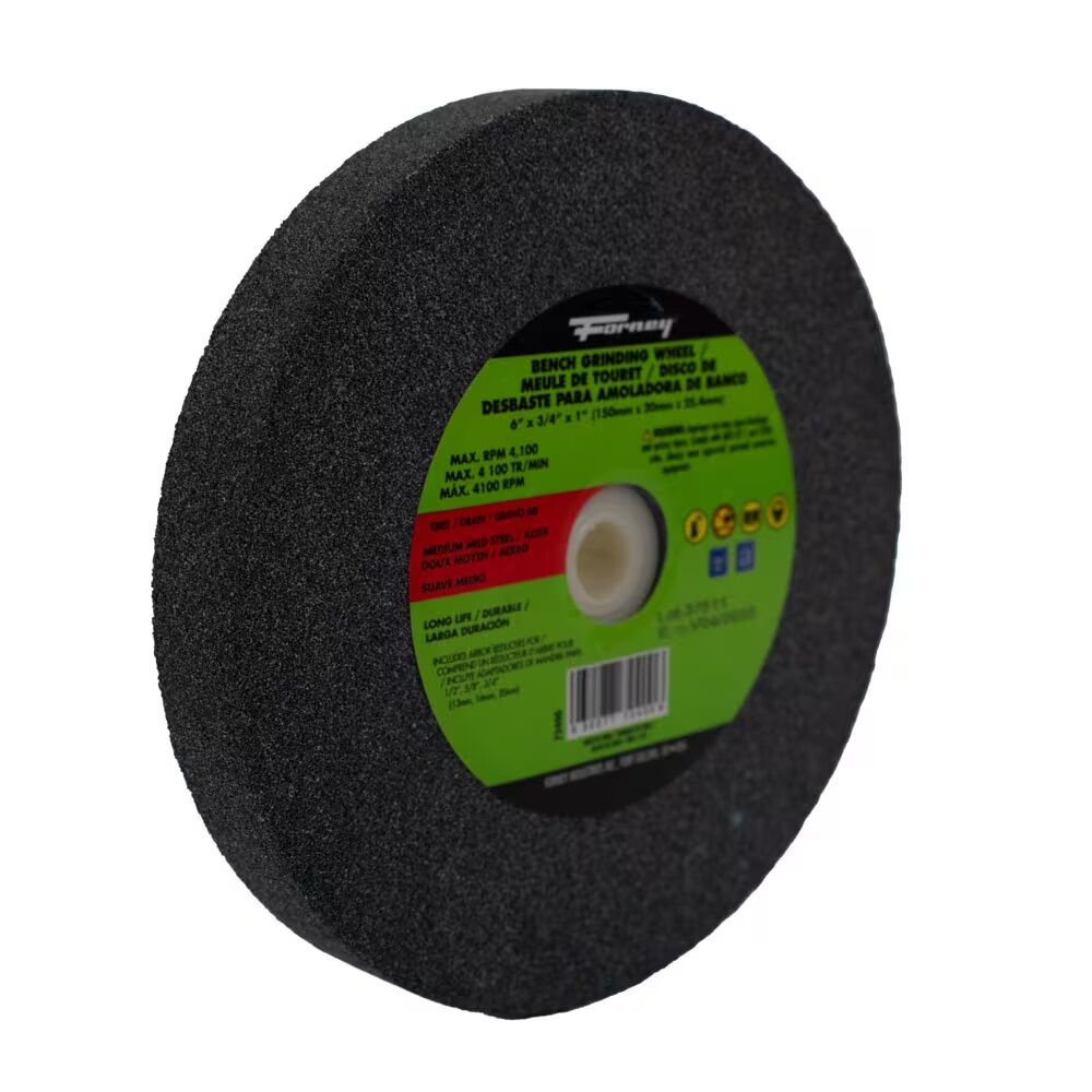 Forney Industries Bench Grinding Wheel, 60-Grit, 6-In x 3/4-In x 1-In