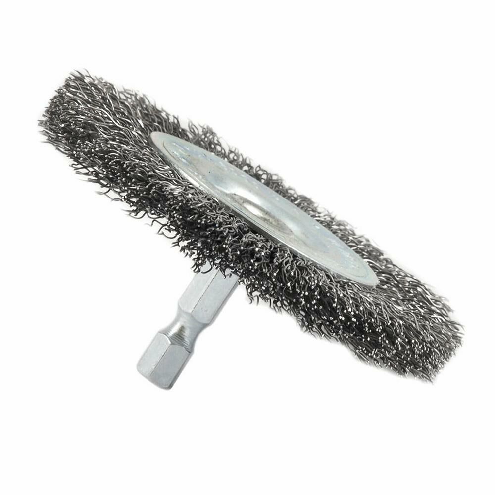 Wire Wheel Crimped, 3" X 0.012" X 1/4" Hex Shank