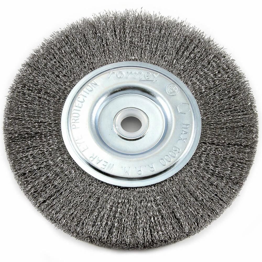 Wire Wheel Crimped, 6" X 0.008" X 1/2" - 5/8" Arbor