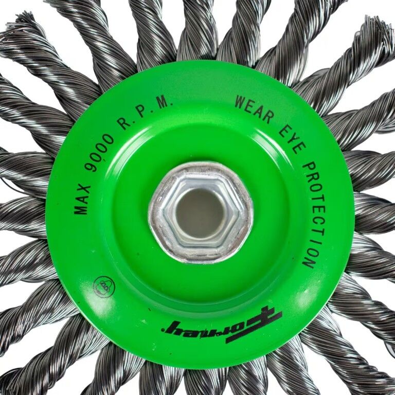 Forney Industries Knotted Wire Wheel, 6-In x 0.02-In x 5/8-In - 11