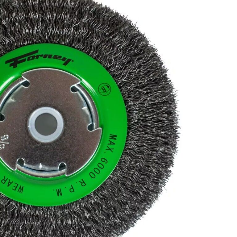 Forney Industries Crimped Wire Wheel, 8-In x 0.014-In x 1/2-In - 5/8-In