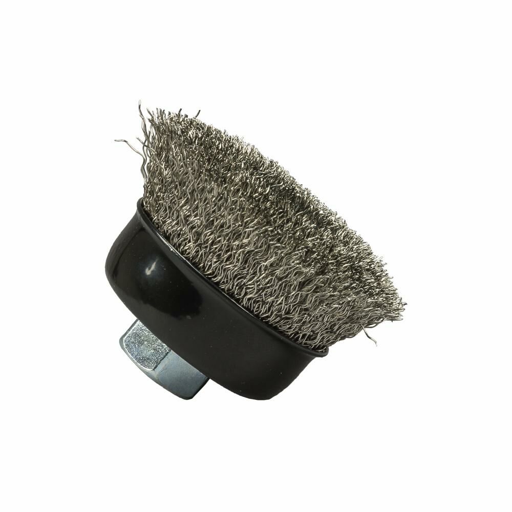 Cp Cup Brush Crimped, Stainless Steel, 2-3/4"X.014"X5/8"-11