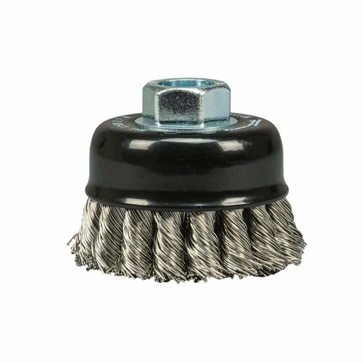 Cp Cup Brush Knotted, Stainless Steel, 2-3/4"X.020"X5/8"-11